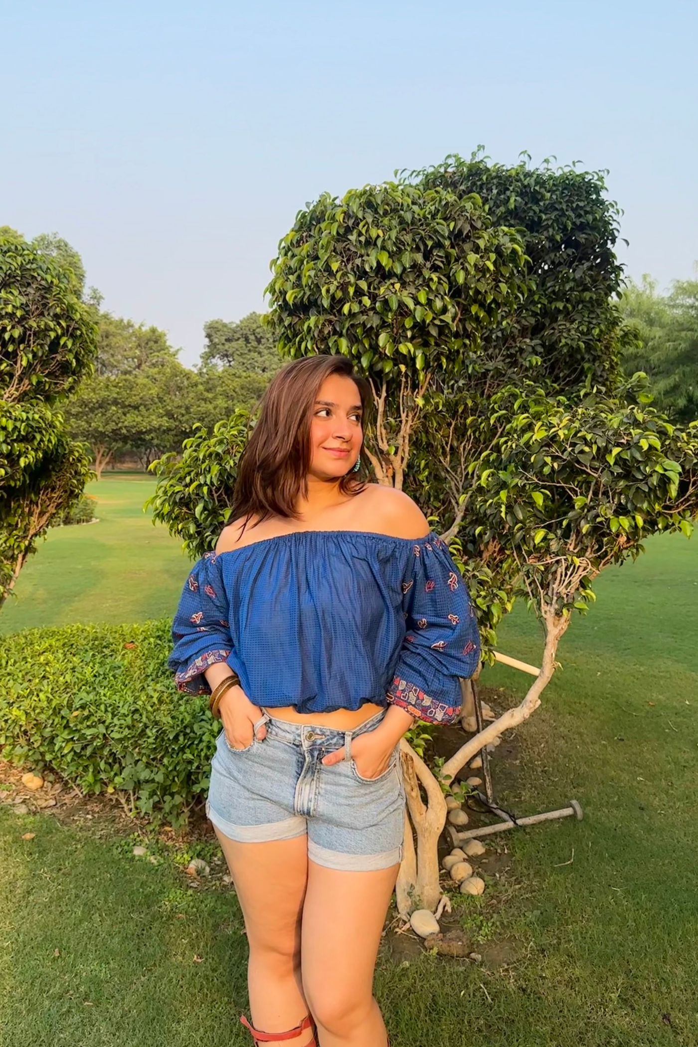 TANISHA ANAND - LEHR OFF SHOULDER CROPPED TOP