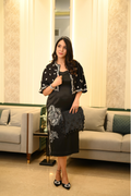 RIVA VAID - LEHR MIDI DRESS WITH CAPE