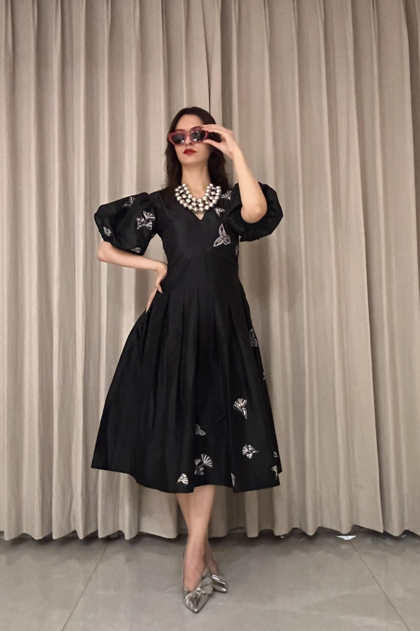 PREETIKA BHASIN - AIRA BOX PLEATED DRESS