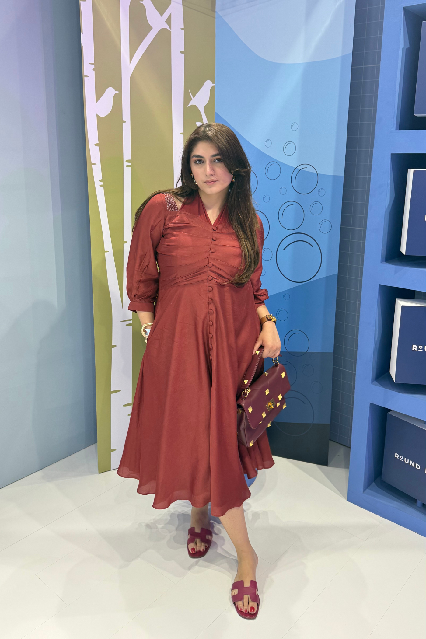 GIA SHARMA - AIRA RUCHED NECK DRESS