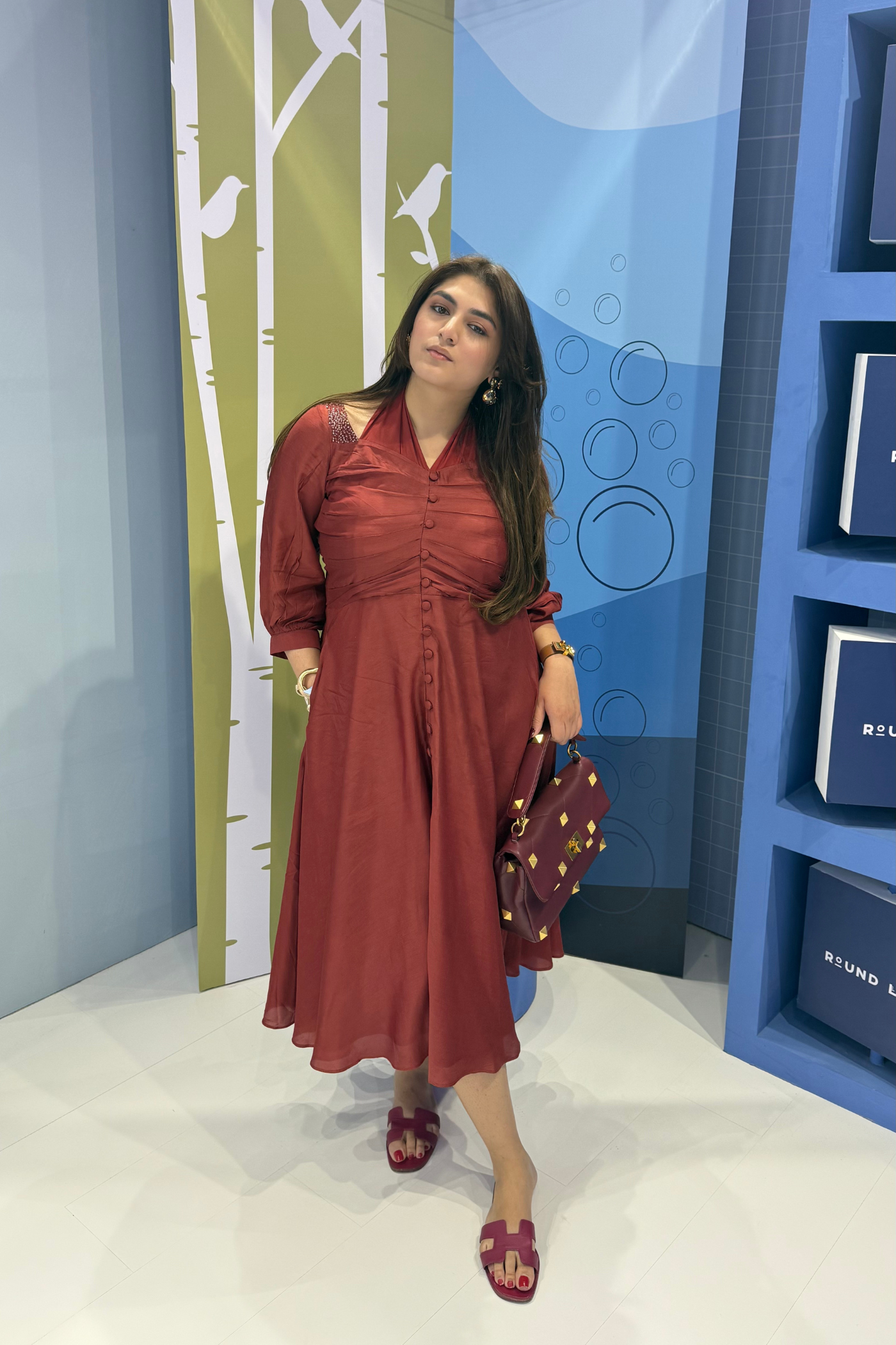 GIA SHARMA - AIRA RUCHED NECK DRESS