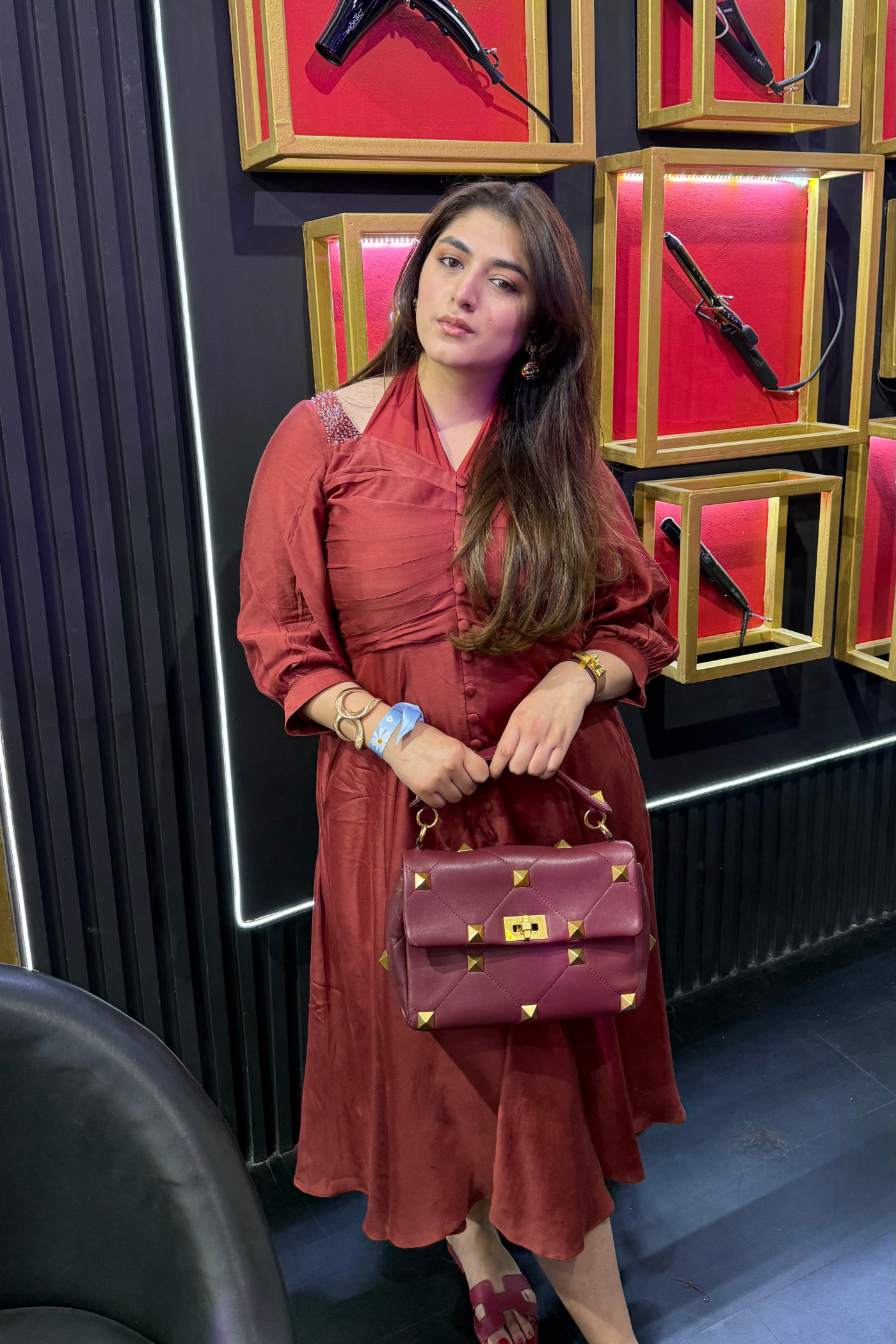 GIA SHARMA - AIRA RUCHED NECK DRESS