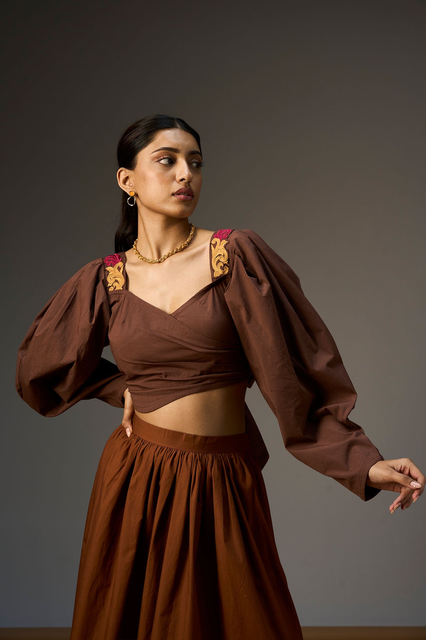 LEHR WRAP CROPPED TOP