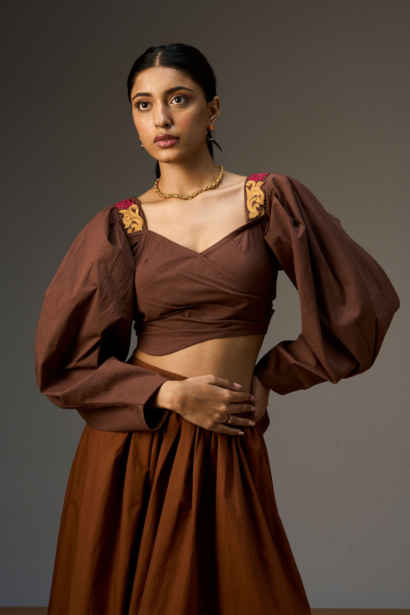 LEHR WRAP CROPPED TOP