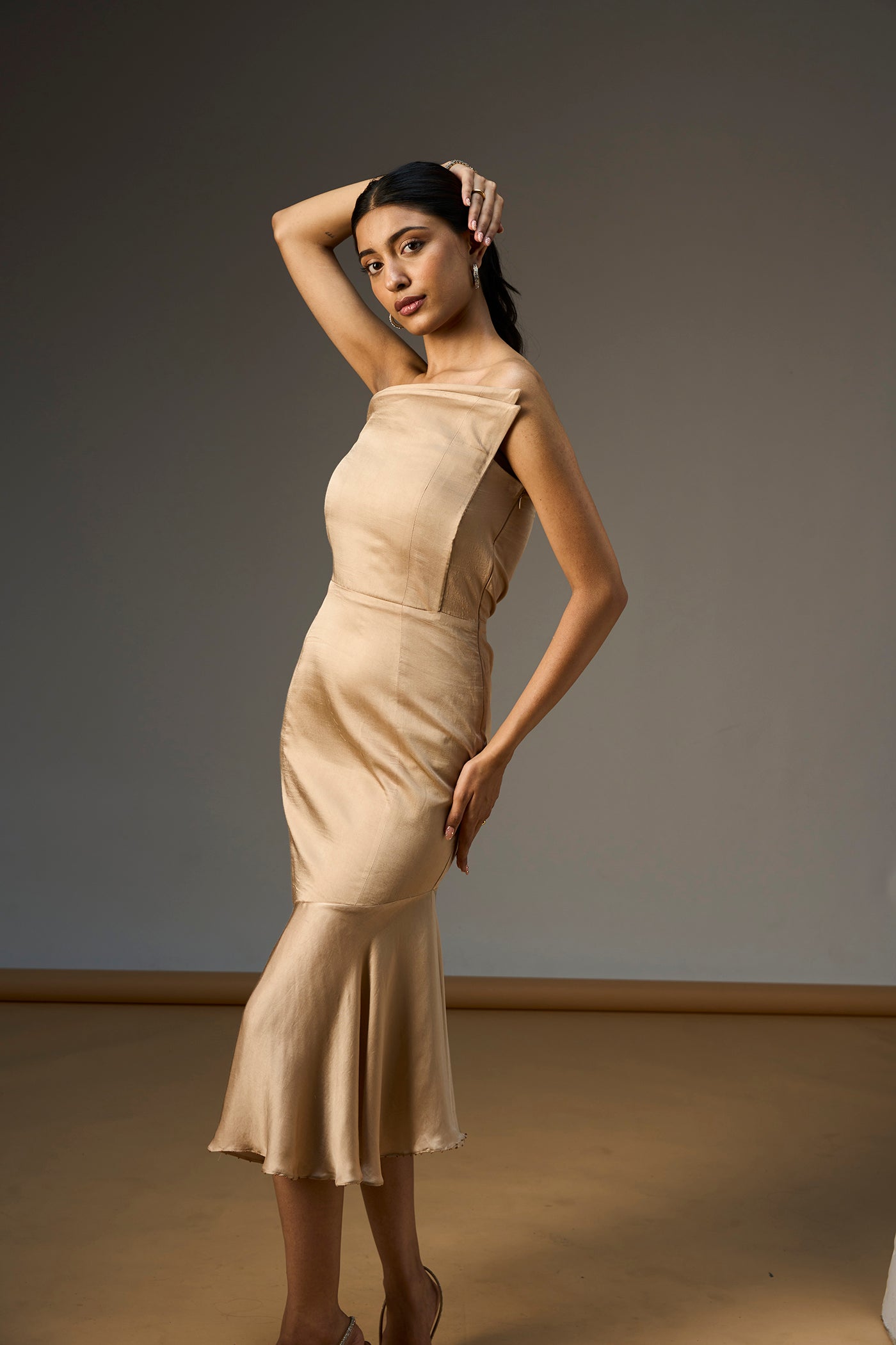 LEHR OFF SHOULDER STRUCTURED MIDI DRESS LEHR OFF SHOULDER STRUCTURED MIDI DRESS