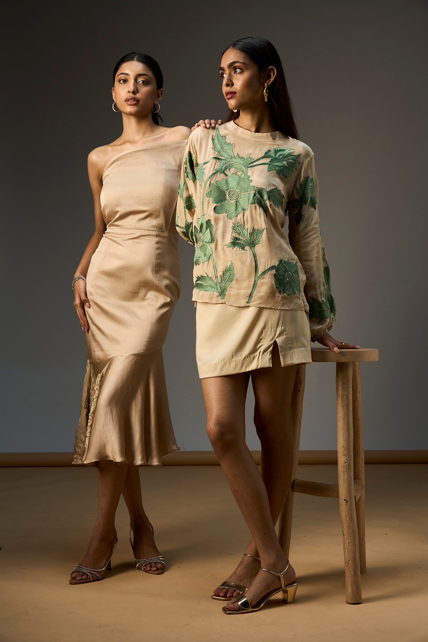 LEHR OFF SHOULDER STRUCTURED MIDI DRESS