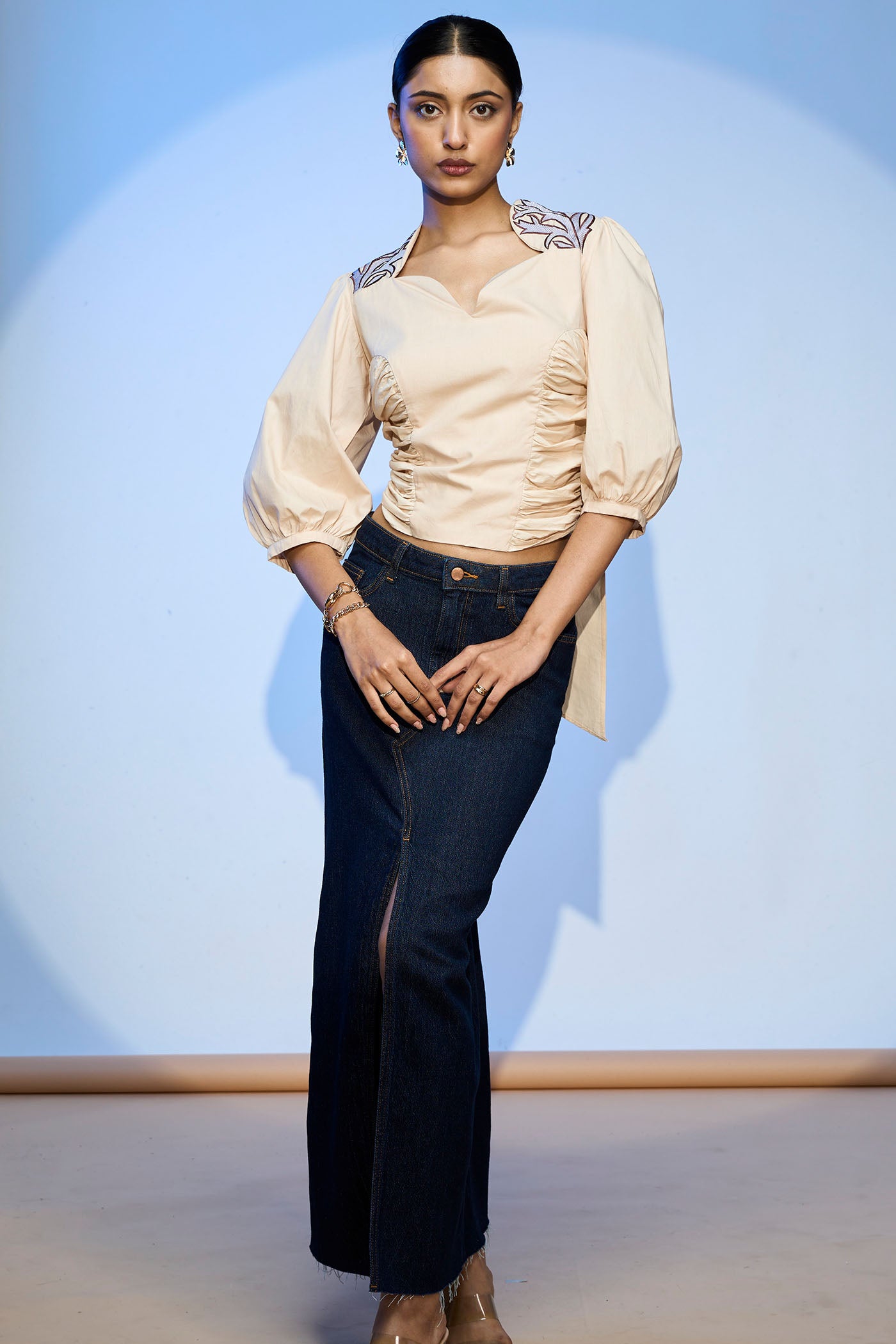 LEHR BOW TIE CROPPED TOP