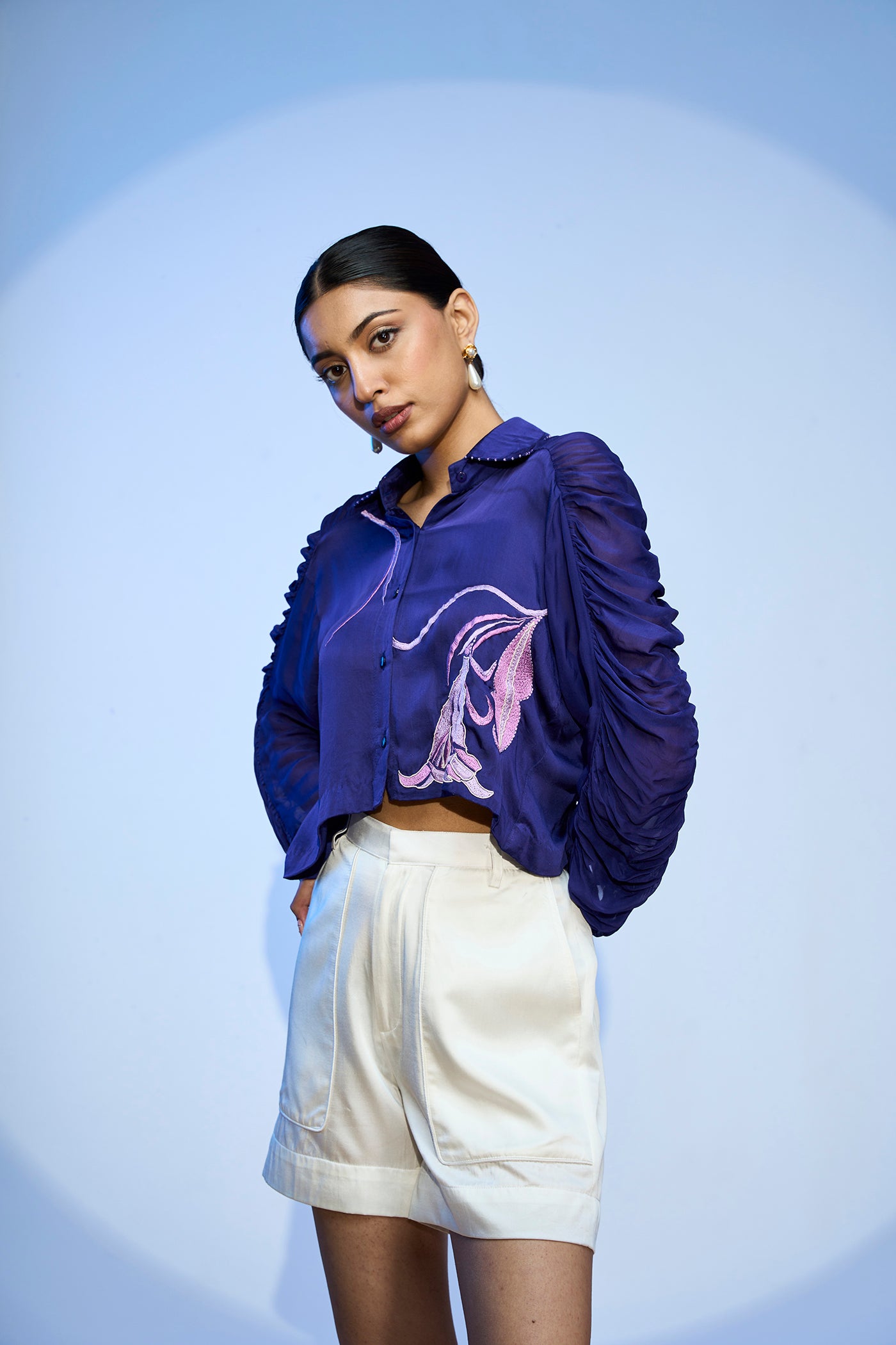 LEHR BOW TIE CROPPED SHIRT