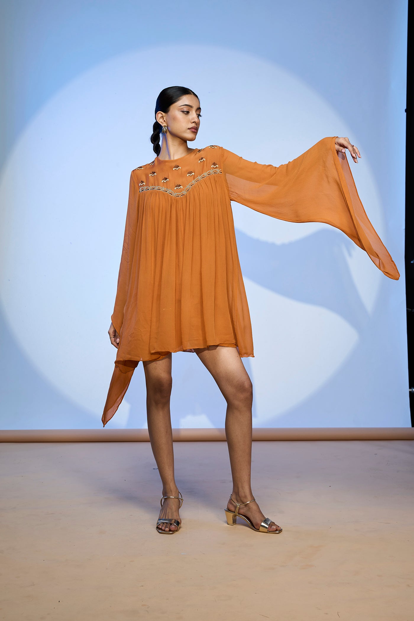 LEHR FLARED MINI DRESS