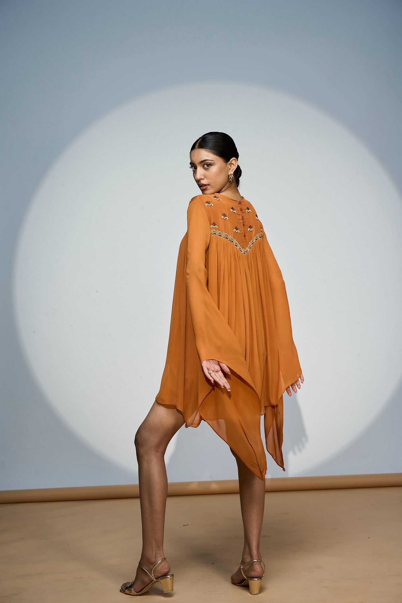 LEHR FLARED MINI DRESS