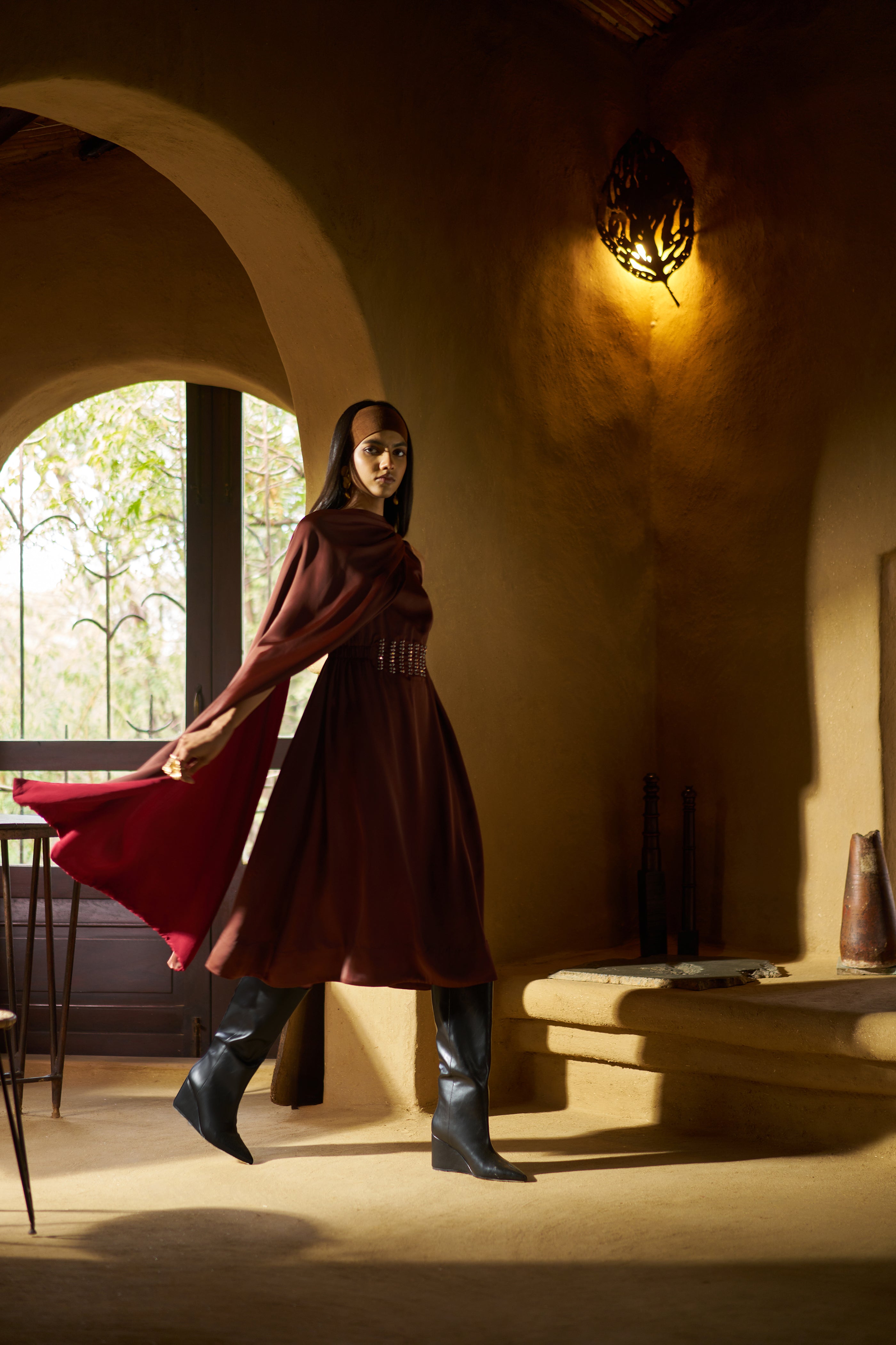 EESH DRAPED SCARF DRESS