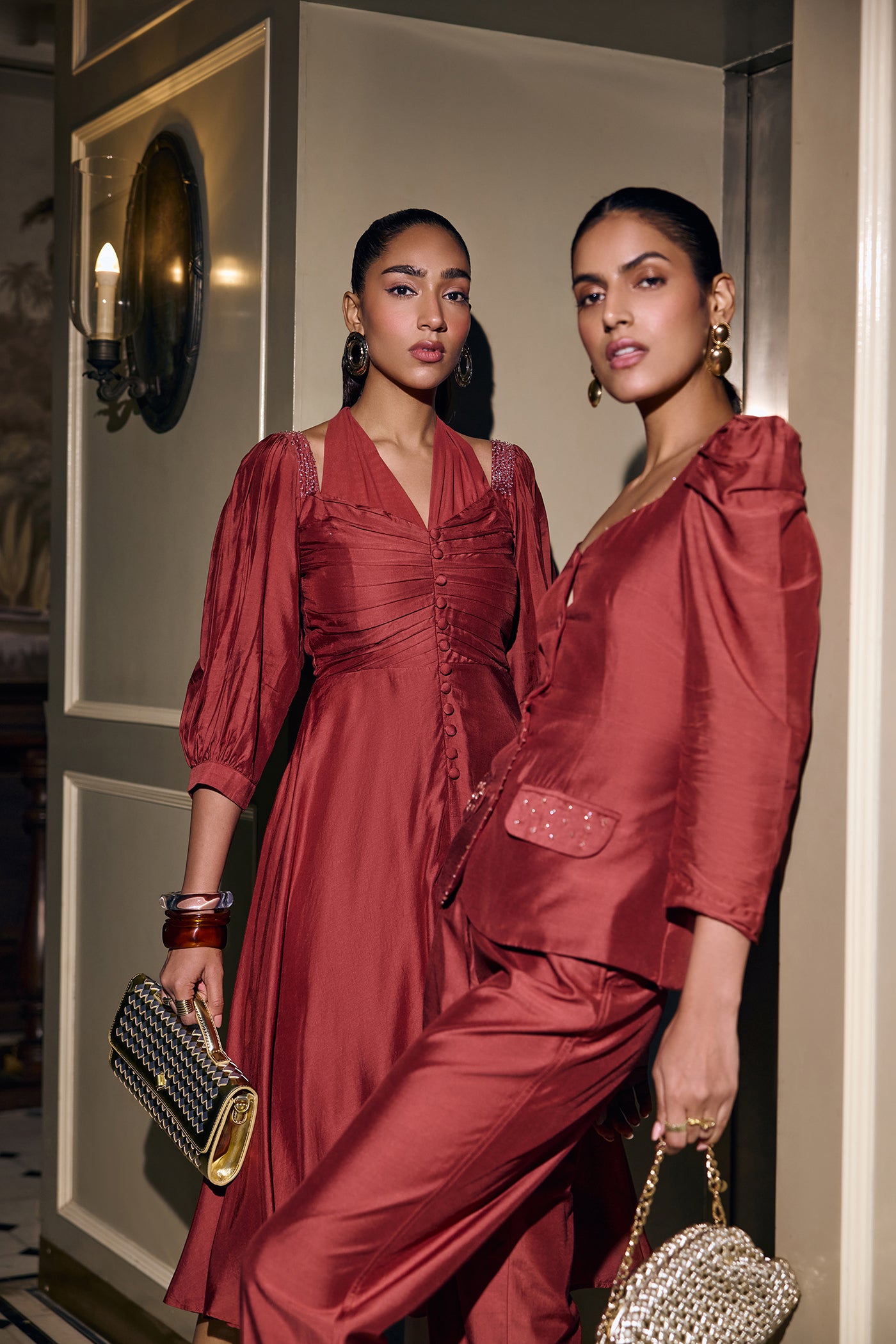 AIRA RUCHED NECK DRESS